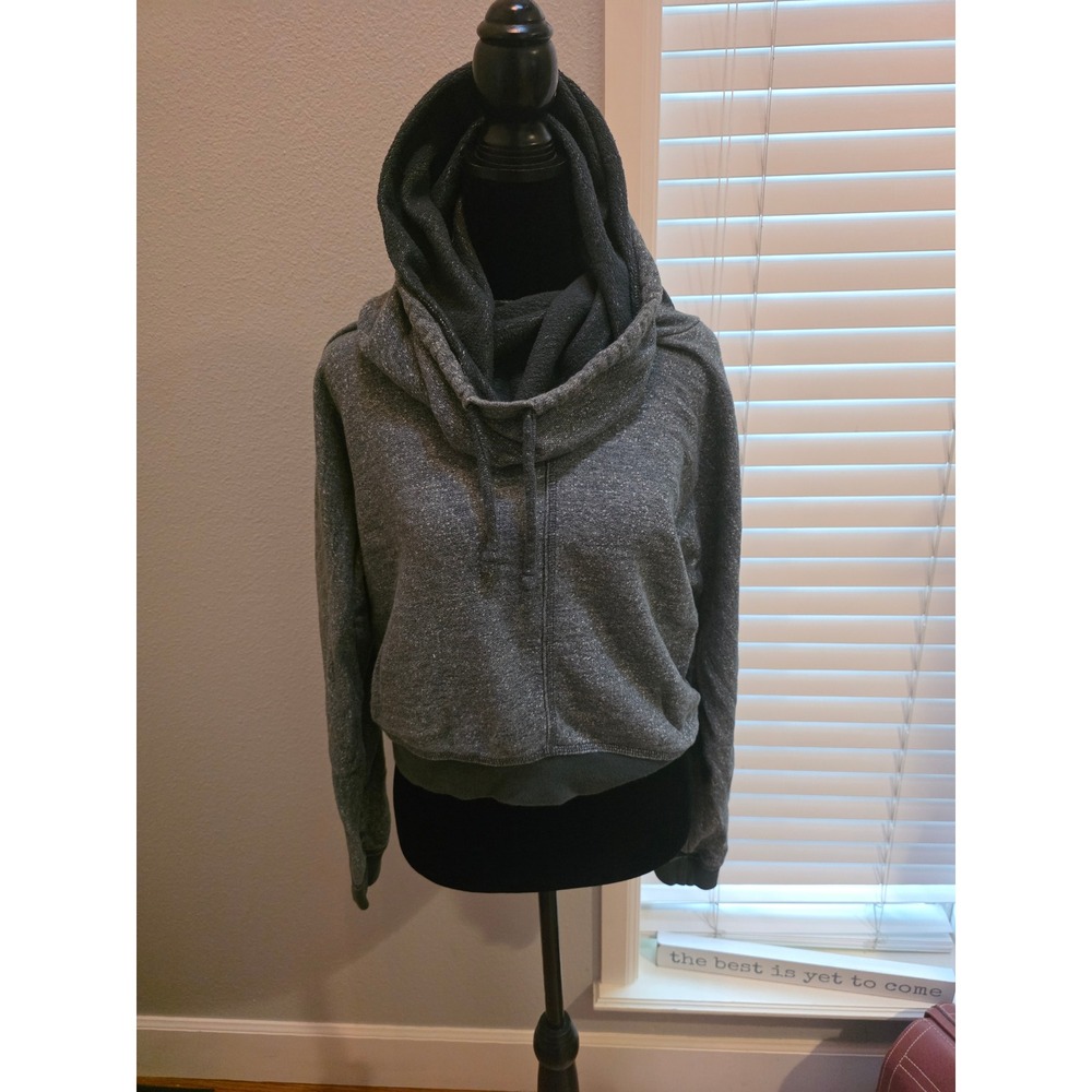 Nike Sportswear Womens Dark Green Cowl Neck Hoodie Cropped Pullover 484147-302 S
